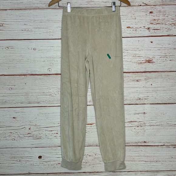 Suzi Kondi Pants - NWT Suzie Suzi Kondi The Tinos Slim Track Pants Velour in Natural Sz XS